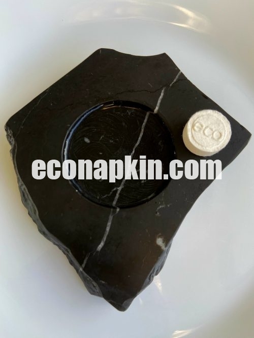 Black marble compressed napkin holder